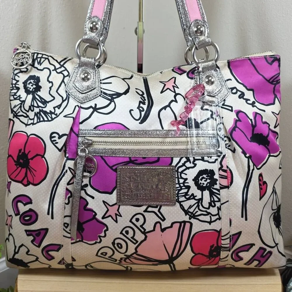 Coach Poppy Floral Graffiti Tote & Matching Wallet